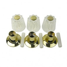 LASCO 01-9061P Price Pfister Three Valve Trim Kit includes: Three Large Windsor Plastic Handles with Index Buttons  Flanges and Nipples  Polished Brass - B016CVIJ62